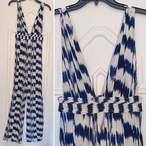 Forever 21 Deep V Cutout Side Groovy Jumpsuit